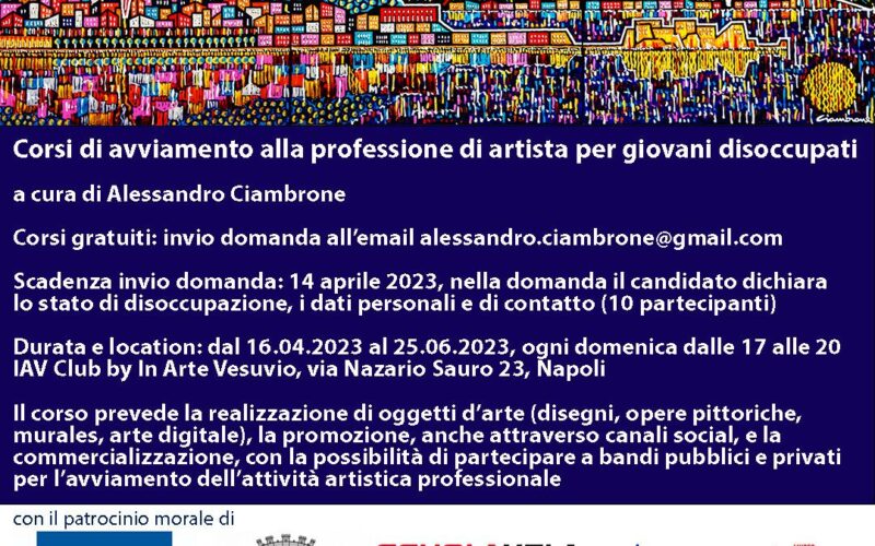 Corsi d'arte gratuiti per giovani disoccupati all’IAV di Napoli